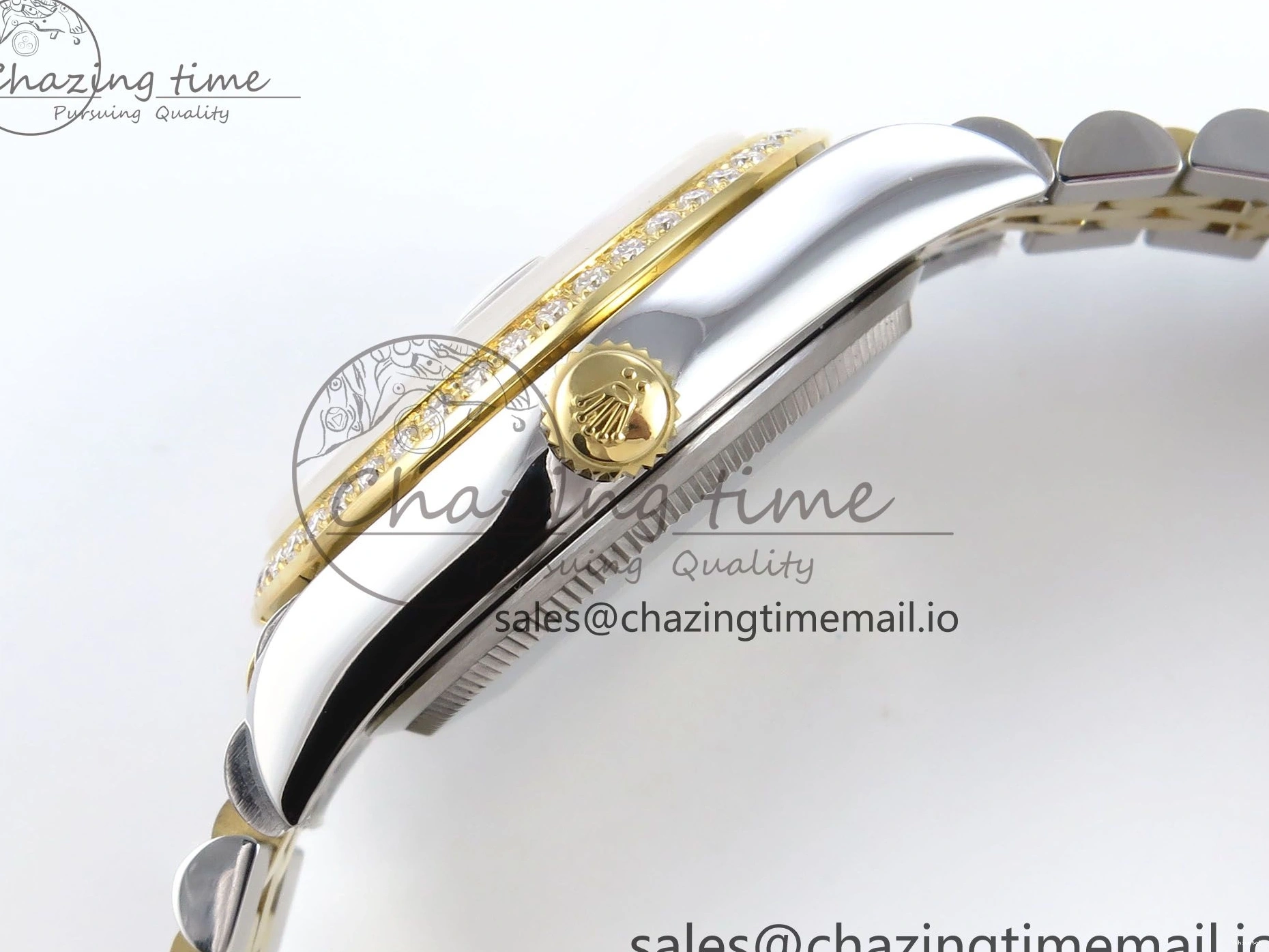 on SS YG DateJust 904L Steel Roman Jubilee Edition Diamonds HZ2236 Bracelet JARF 278383RBR Dial 1:1 Gray Best 31 0404